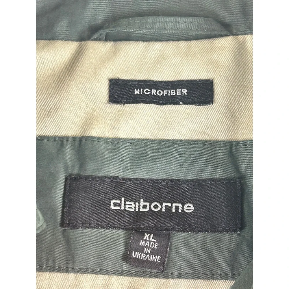 Claiborne Microfiber Jacket Mens XL Green Gorpcore